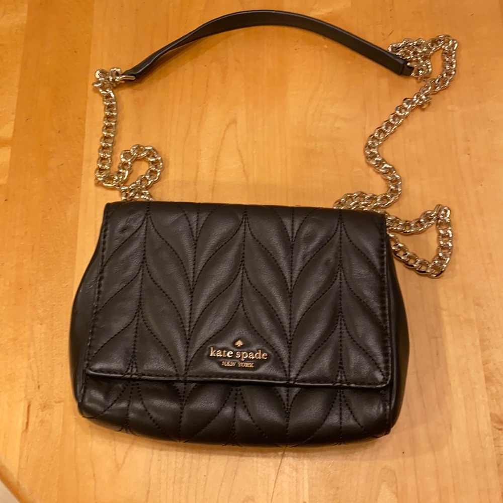 Kate spade black leather crossbody new